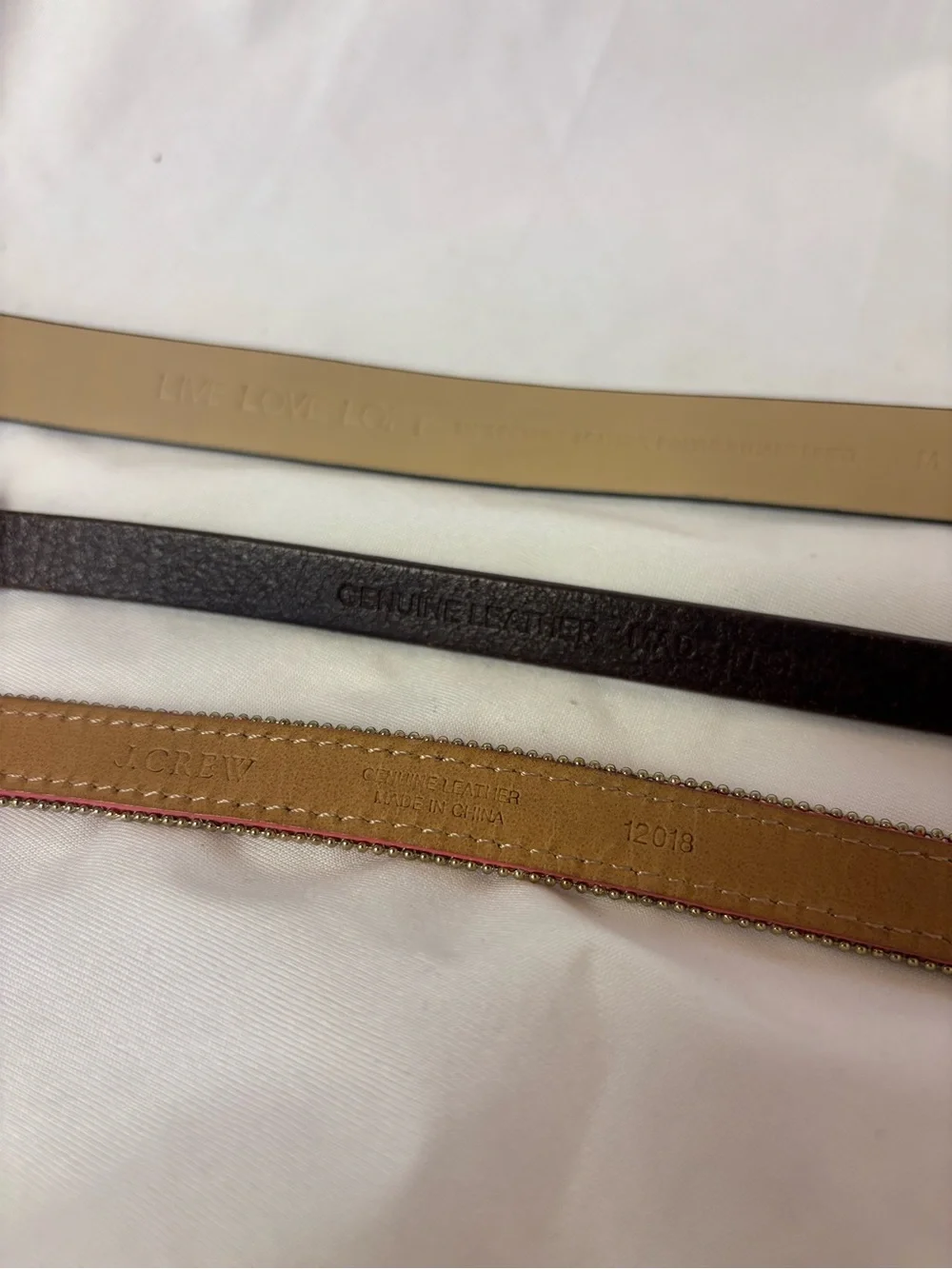LOFT | J. Crew Pink/Purple/Navy Genuine Leather Skinny Belt Bundle - Picture 5 of 6